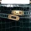 Hermès Kelly Sellier Mini II Vert Cypress Shiny Crocodile Alligator GHW