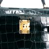 Hermès Kelly Sellier Mini II Vert Cypress Shiny Crocodile Alligator GHW
