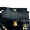 Hermès Kelly Sellier Mini II Vert Cypress Shiny Crocodile Alligator GHW