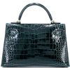 Hermès Kelly Sellier Mini II Vert Cypress Shiny Crocodile Alligator GHW