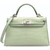 Hermès Kelly Sellier Mini II Vert d'Eau Matte Crocodile Alligator PHW