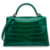 Hermès Kelly Sellier Mini II Vert Emerald Lisse Crocodile Alligator PHW