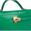 Hermès Kelly Sellier Mini II Vert Jade Lisse Crocodile Alligator GHW