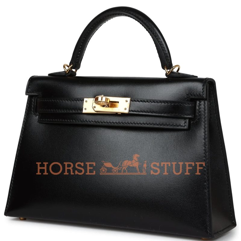 Hermès Kelly Sellier Mini II Black Box Calf GHW