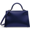 Hermès Kelly Sellier Mini II Blue Sapphire Box Calf PHW