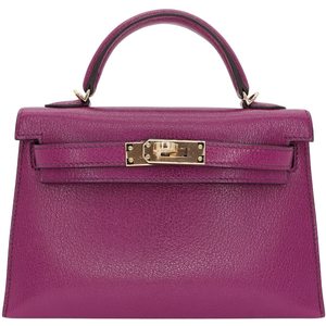 Hermès Kelly Sellier Mini II Anemone Chèvre Mysore GHW