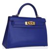 Hermès Kelly Sellier Mini II Blue de Royal Chèvre GHW