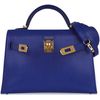 Hermès Kelly Sellier Mini II Blue de Royal Chèvre GHW