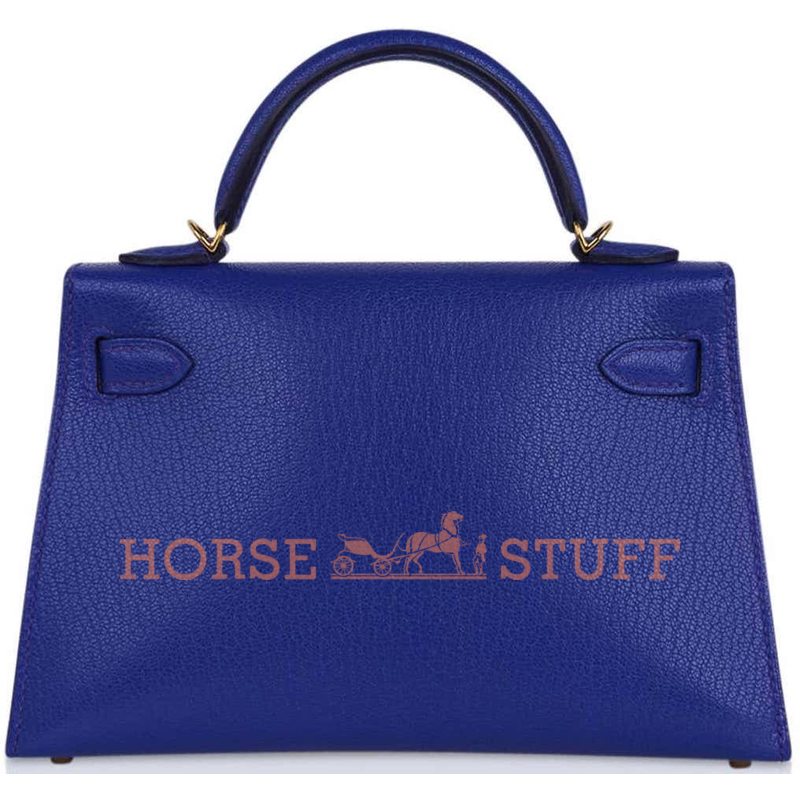 Hermès Kelly Sellier Mini II Blue de Royal Chèvre GHW