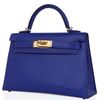 Hermès Kelly Sellier Mini II Blue de Royal Chèvre GHW