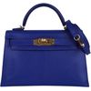 Hermès Kelly Sellier Mini II Blue de Royal Chèvre GHW