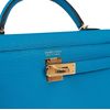 Hermès Kelly Sellier Mini II Blue Frida Chèvre GHW