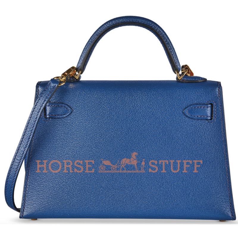 Hermès Kelly Sellier Mini II Blue Sapphire Chèvre GHW