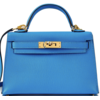 Hermès Kelly Sellier Mini II Blue Zanzibar Chèvre GHW