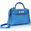 Hermès Kelly Sellier Mini II Blue Zanzibar Chèvre GHW