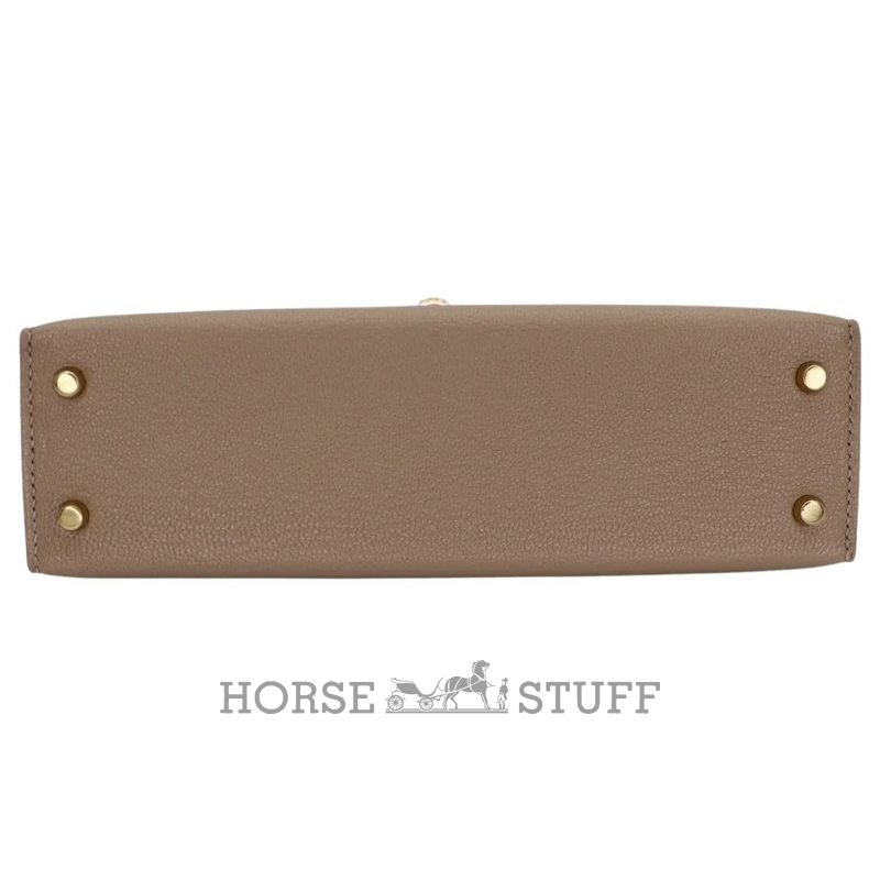Hermès Kelly Sellier Mini II Gris Tourterelle Chèvre Mysore Permabrass HW