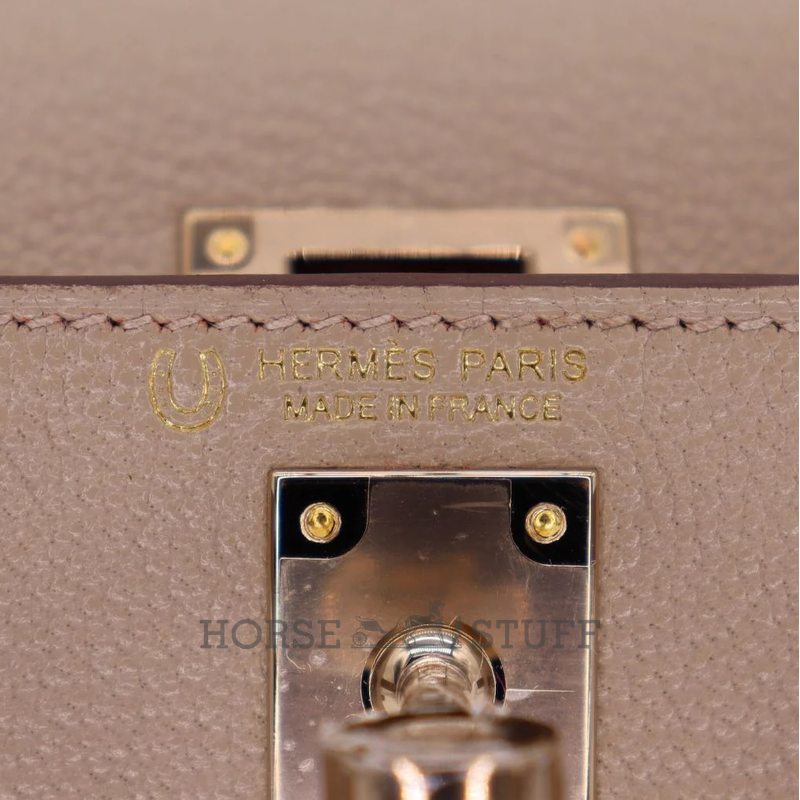 Hermès Kelly Sellier Mini II Gris Tourterelle Chèvre Mysore Permabrass HW
