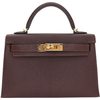Hermès Kelly Sellier Mini II Havane Chèvre Mysore GHW