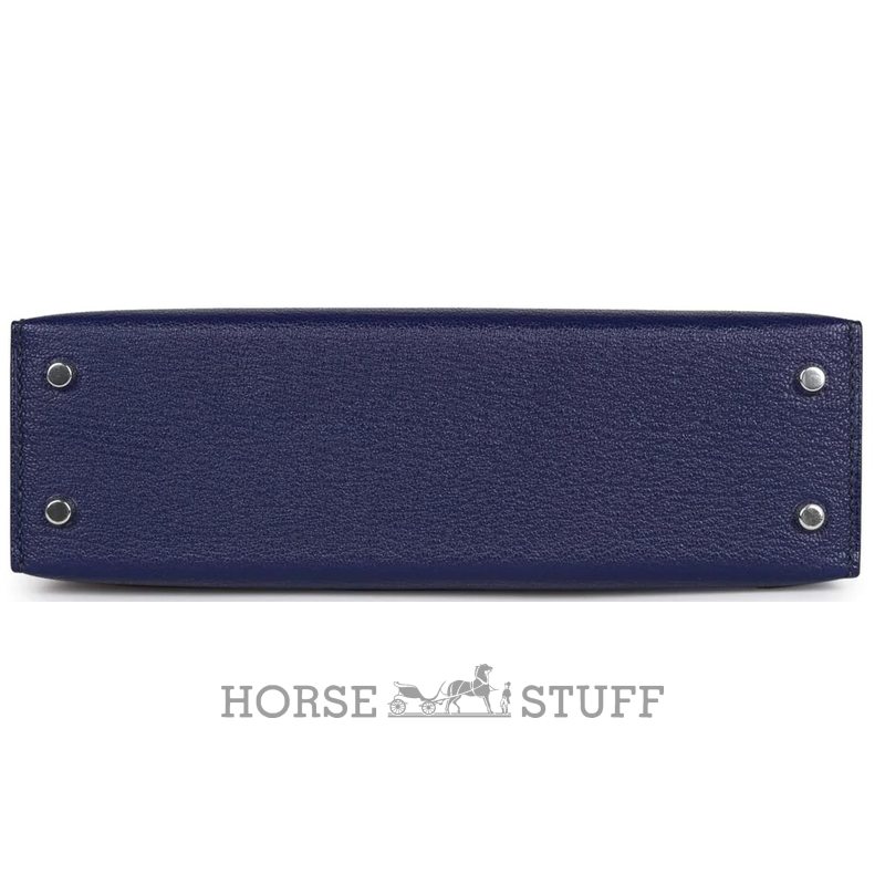 Hermès Kelly Sellier Mini II Special Order HSS Blue Encre / Blue Indigo Chevre PHW