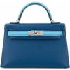 Hermès Kelly Sellier Mini II Special Order HSS Deep Blue / Celeste Chevre PHW