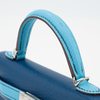Hermès Kelly Sellier Mini II Special Order HSS Deep Blue / Celeste Chevre PHW