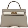 Hermès Kelly Sellier Mini II Special Order HSS Gris Tourterelle / Nata Chevre GHW