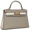 Hermès Kelly Sellier Mini II Special Order HSS Gris Tourterelle / Nata Chevre GHW