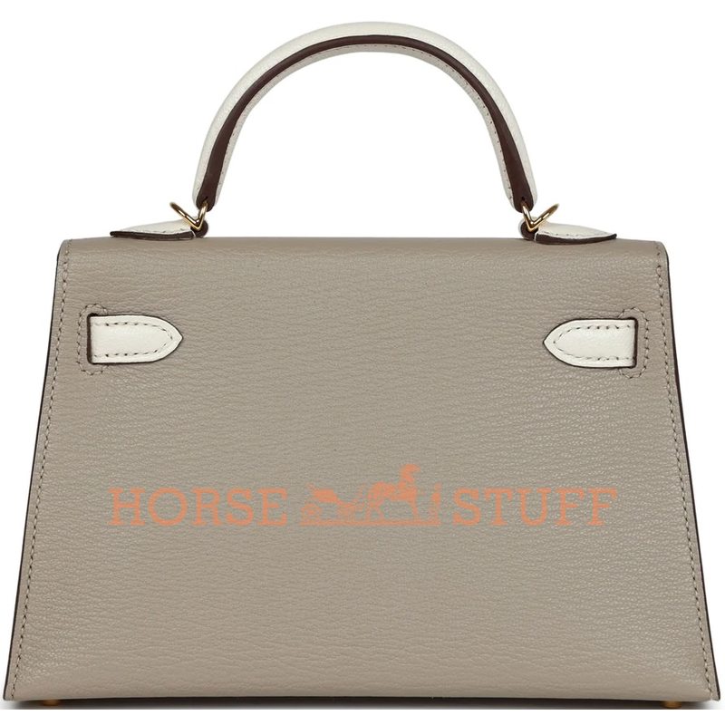 Hermès Kelly Sellier Mini II Special Order HSS Gris Tourterelle / Nata Chevre GHW