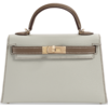 Hermès Kelly Sellier Mini II Special Order HSS Mushroom / Etoupe Chevre GHW