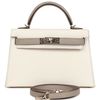 Hermès Kelly Sellier Mini II Special Order HSS Nata / Gris Tourterelle Chevre Permabrass