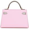 Hermès Kelly Sellier Mini II Special Order HSS Rose Sakura / Gris Perle Chevre GHW