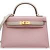 Hermès Kelly Sellier Mini II Special Order HSS Rose Sakura / Nata Chevre GHW