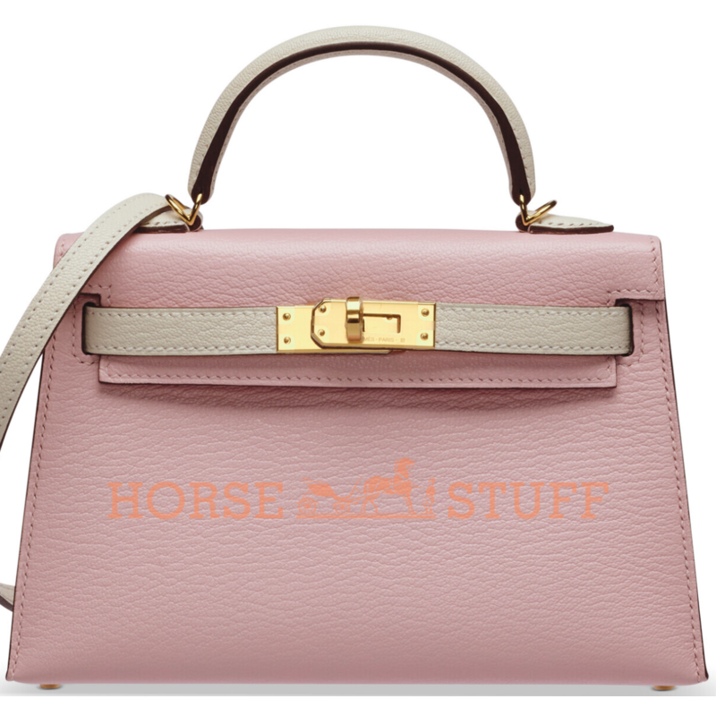 Hermès Kelly Sellier Mini II Special Order HSS Rose Sakura / Nata Chevre GHW