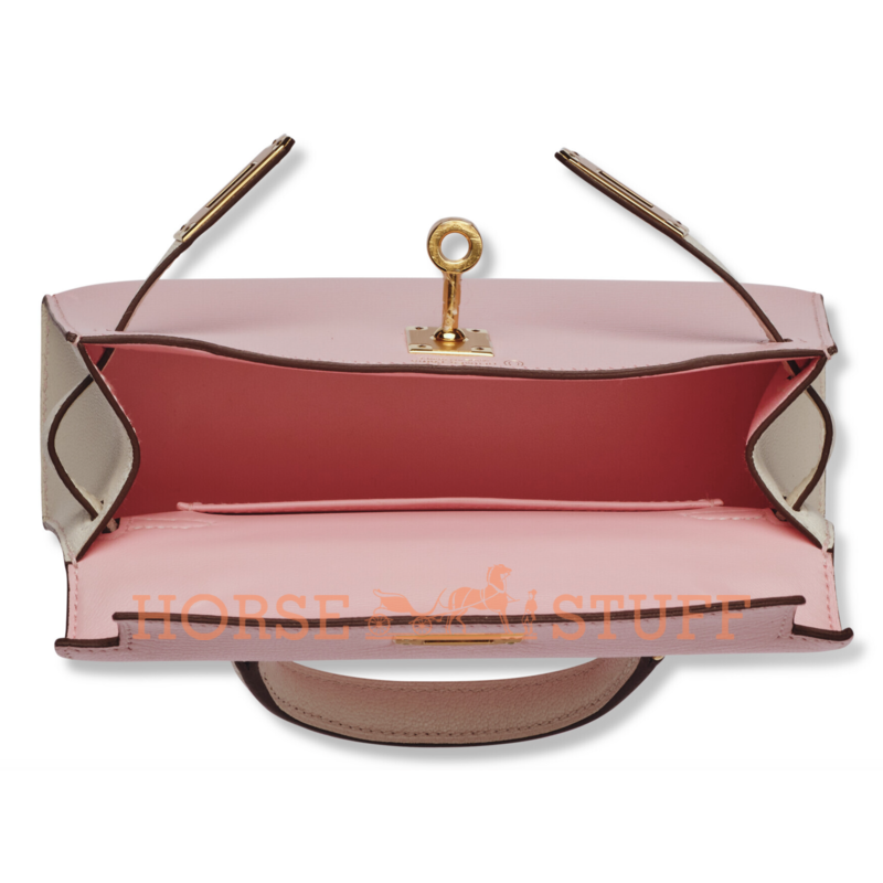 Hermès Kelly Sellier Mini II Special Order HSS Rose Sakura / Nata Chevre GHW