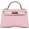 Hermès Kelly Sellier Mini II Special Order HSS Rose Sakura / Nata Chevre Permabrass