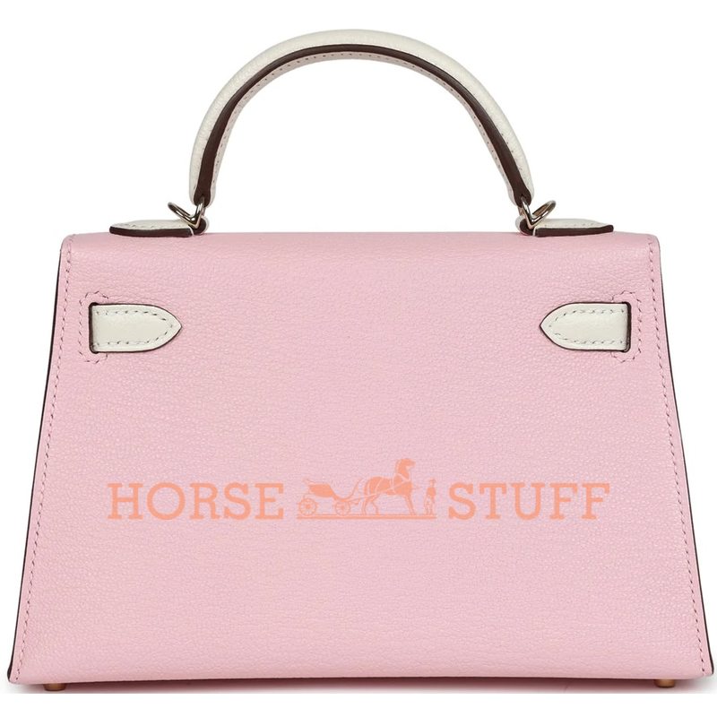 Hermès Kelly Sellier Mini II Special Order HSS Rose Sakura / Nata Chevre Permabrass