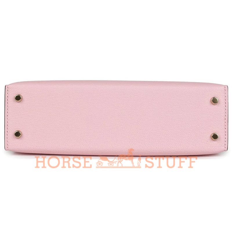 Hermès Kelly Sellier Mini II Special Order HSS Rose Sakura / Nata Chevre Permabrass