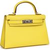 Hermès Kelly Sellier Mini II Jaune Citron Chèvre PHW