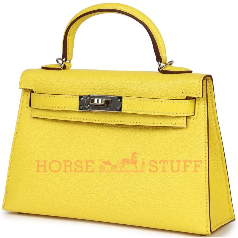 Hermès Kelly Sellier Mini II Jaune Citron Chèvre PHW