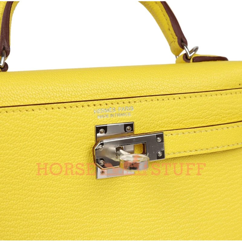 Hermès Kelly Sellier Mini II Jaune Citron Chèvre PHW