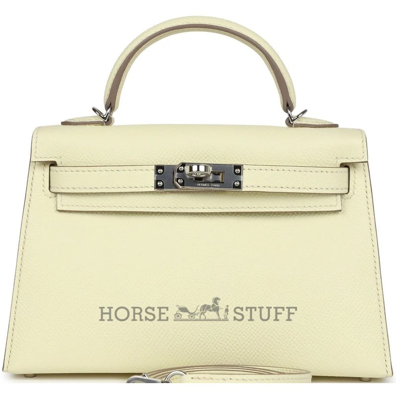 Hermès Kelly Sellier Mini II Jaune Milton Epsom PHW
