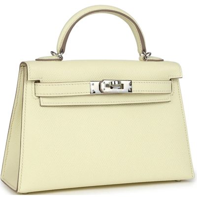 Hermès Kelly Sellier Mini II Jaune Milton Epsom PHW