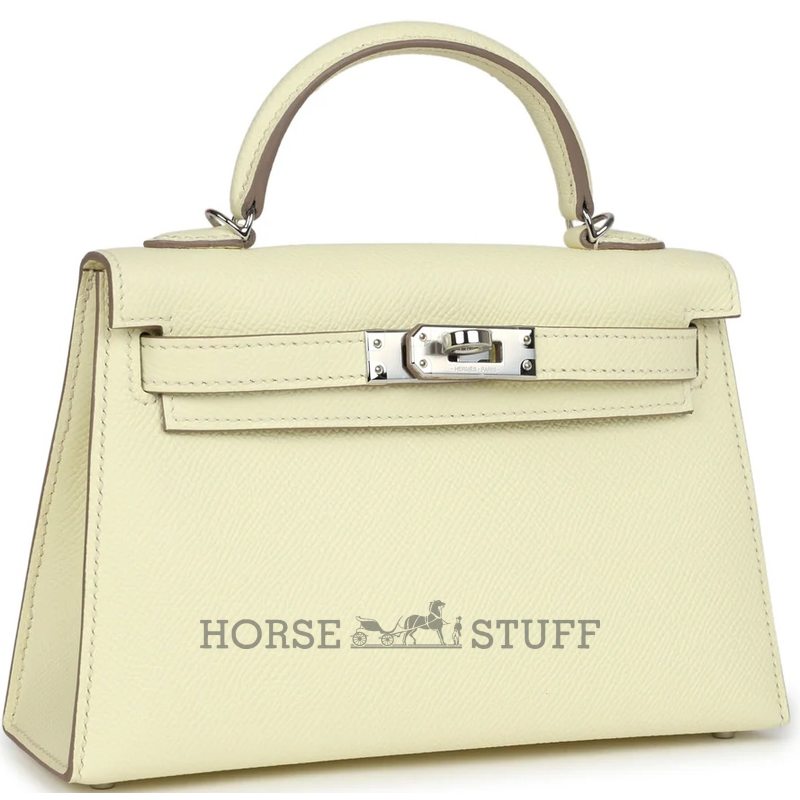 Hermès Kelly Sellier Mini II Jaune Milton Epsom PHW