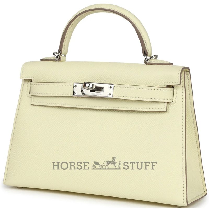 Hermès Kelly Sellier Mini II Jaune Milton Epsom PHW