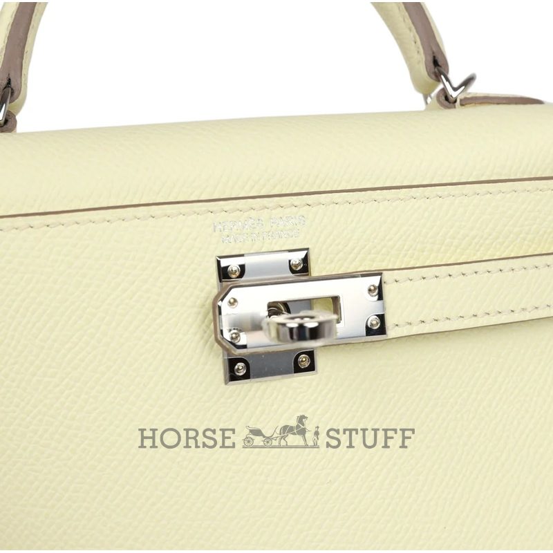 Hermès Kelly Sellier Mini II Jaune Milton Epsom PHW