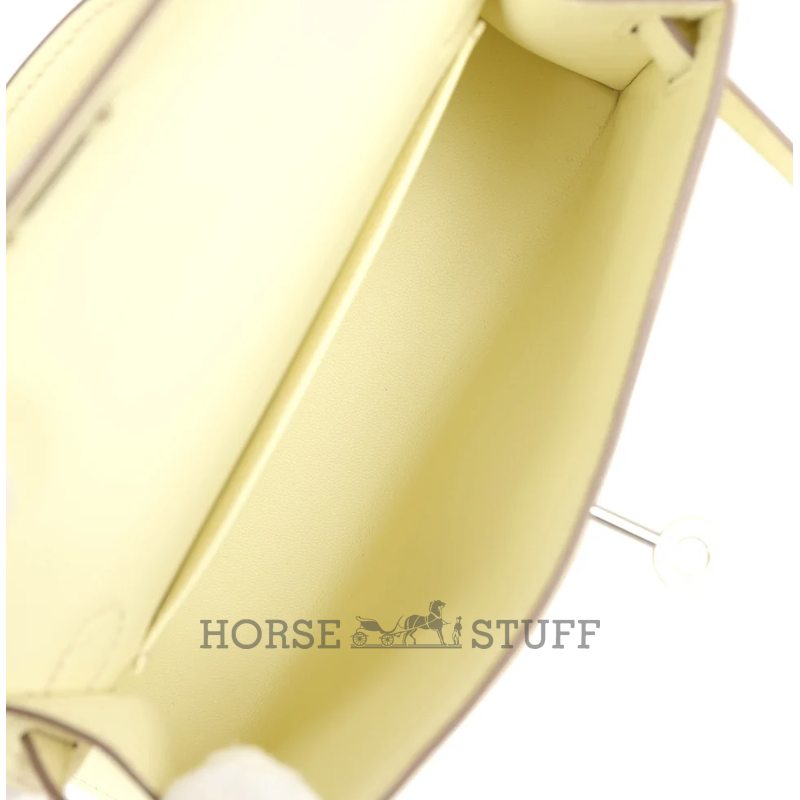 Hermès Kelly Sellier Mini II Jaune Milton Epsom PHW