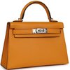 Hermès Kelly Sellier Mini II Moutarde Chevre Mysore PHW