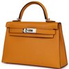 Hermès Kelly Sellier Mini II Moutarde Chevre Mysore PHW