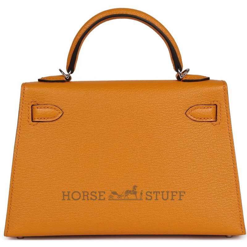 Hermès Kelly Sellier Mini II Moutarde Chevre Mysore PHW