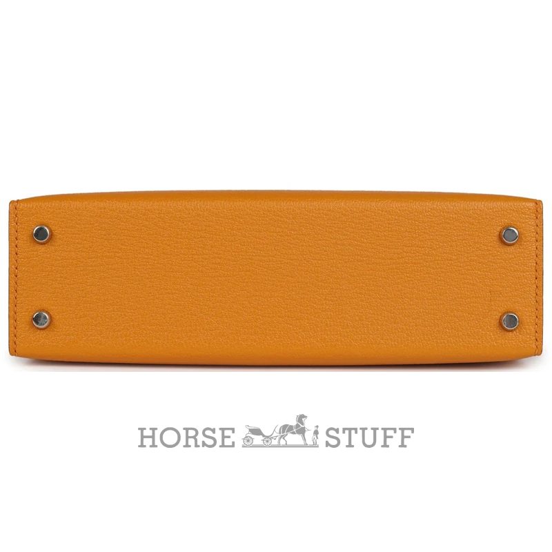 Hermès Kelly Sellier Mini II Moutarde Chevre Mysore PHW
